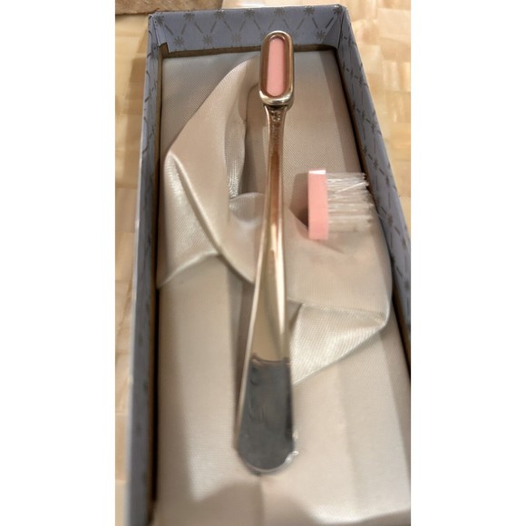 Vintage-NIB Sterling Silver BABY TOOTHBRUSH, GIRL PINK, Original Box - Picture 6 of 8